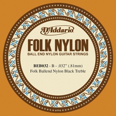 D'Addario BEB032 .032 Folk Gitarrensaite aus Nylon mit Ball End