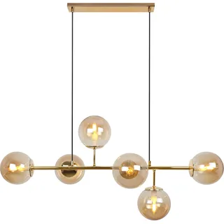 Deckenleuchte Siena Gold 6-flammig Glas Honig E14 lange Arme