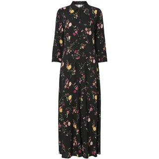 Yas Yassavanna Long Shirt Dress Sommerkleid Schwarz 42