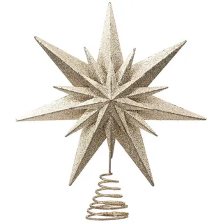 Atmosphera Createur d ́interieur Weihnachtsbaumspitze Doppelstern Ø 25 cm , Metall , 30 cm , Dekoration, Weihnachtsdekoration, Christbaumschmuck, Christbaumspitzen