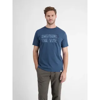 LERROS T-Shirt »LERROS Herren T-Shirt mit Brust-Print«, blau