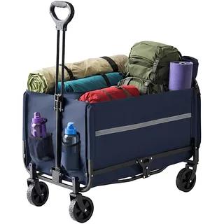 Relaxdays Bollerwagen faltbar 150 kg blau