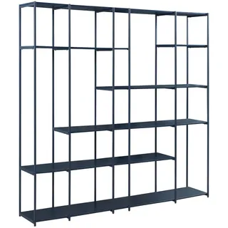 [en.casa] Standregal Rælingen , Schwarz , Metall , 180x180x32.5 cm , Wohnzimmer, Regale, Bücherregale