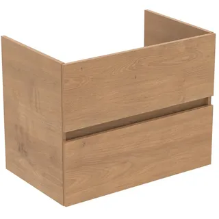 Ideal Standard Badezimmerunterschrank Eurovit+ 70 cm Wandunterschrank mit 2 Schubladen, Eiche Natur, R0261Y8