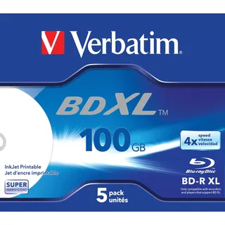Verbatim BD-R XL 100 GB, Blu-Ray-Disk mit 4X-Schreibgeschwindigkeit - Blue