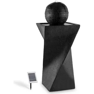 blumfeldt Schönbrunn - Springbrunnen , Gartenbrunnen , Wasserspiel , Kugelbrunnen , Solar , 8 St. Akku-Betrieb , 200 L/h Pumpleistung , 300 cm2 Photovoltaikfläche , LED-Licherkranz , Basalt , schwarz - Schwarz