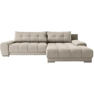 Kaiser Möbel Ecksofa Wave Mit Schlaffunktion, Stoff Soro, Hellbeige Rechts , Holz , 281x105 cm , Wohnzimmer, Sofas & Couches, Wohnlandschaften, Ecksofas