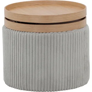 SalesFever Beistelltisch »Coffeetable in minimalistischer Optik« Bewegliche Tabletts trifft modernen Cordbezug grau