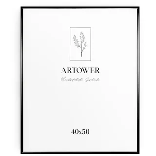 Artower® Bilderrahmen Schwarz Metall Dünner Rahmen für 40 x 50 cm | Posterrahmen Groß für Collage | Picture Frame Metal 40x50 cm | Aluminium Schmal Bilderrahmen | Black Poster Rahmen