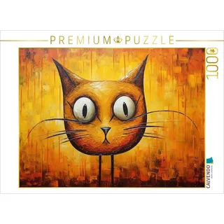 CALVENDO Puzzle Katze Im Stil von Salvador Dali II | 1000 Teile Lege-Größe 64 x 48 cm Foto-Puzzle für glückliche Stunden
