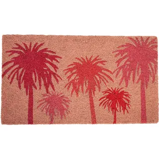 FISURA – Original Fußmatte Palmen“ aus Kokosnuss mit Rutschfester PVC-Rückseite. Fußabtreter für den Hauseingang. Rosa Fußabtreter. Handbemalt. Maße: 70 cm x 40 cm.