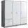Drehtürenschrank Jupiter 207 x 200 x 60 cm Grau/Weiß