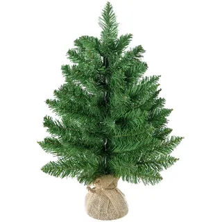 Homcom Weihnachtsbaum für Tisch 0,6 m kleiner Christbaum 70 Zweige Leinen PVC Zement , Kunststoff , 60 cm , Dekoration, Weihnachtsdekoration, Christbäume & Zubehör