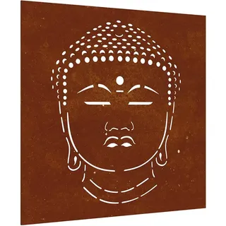 vidaXL Garten-Wanddeko 55x55 cm Cortenstahl Buddha-Kopf