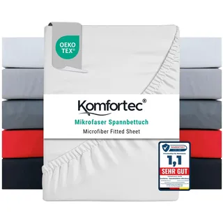 Komfortec Spannbettlaken Mikrofaser 200 x 200 cm Weiß 1 St.
