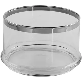 Fink Servierschale »PLATINUM« 1 Stk. aus Glas mit handbemalter Platinumauflage, Höhe 12 cm x Ø 19,5 cm, farblos