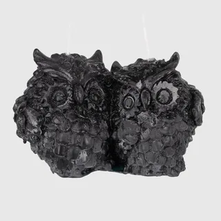 La Briantina Dekorative Kerze in Form von Eulen, schwarz, Blumenduft, Höhe 10 cm