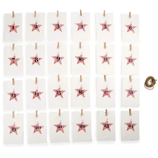 Small Foot 10209 Adventskalender „Papiertüten“, Weiß Tüten für Adventskalender, Pappe, 10.00 x 7.00 x 16.00 cm