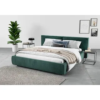 Home affaire Polsterbett »Adrina mit Biesenoptik, Feincord und Luxus-Microfaser« bis 280kg, auch in Überlänge 220 cm, 4 Breiten bis 200cm, grün