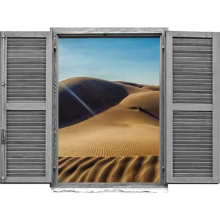 Queence "Wüste", Wandsticker, Wandbild, selbstklebend, 3D, Fenster,