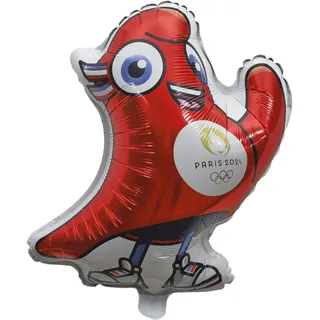 PARIS 2024, Folienballon 3D Maskottchen Pm 45 cm M24, offizielles Lizenzprodukt, Partydekoration, zum Aufblasen mit Strohhalm oder Ballonpumpe, Sportthema, Geburtstag