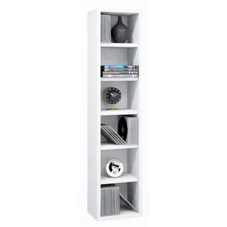 VCM Elementa CD-Regal 21 x 91,5 x 20 cm Weiß