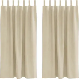 vidaXL Verdunkelungsvorhänge 2 pcs Creme 140 x 175 cm Samt - Creme