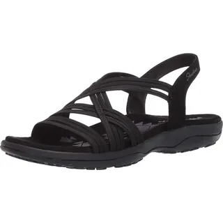 SKECHERS Damen Reggae Slim Simply Stretch Sandals, Black Gore, 38 EU