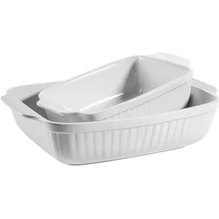 Mäser Backformenset , Weiß , Keramik , 37x30.5x15.5 cm , hitzebeständig, lebensmittelecht , Backen & Backzubehör, Backformen, Backformen-Sets