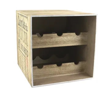 COOK CONCEPT Flaschenhalter Weinkiste aus Holz für 6 Flaschen Braun