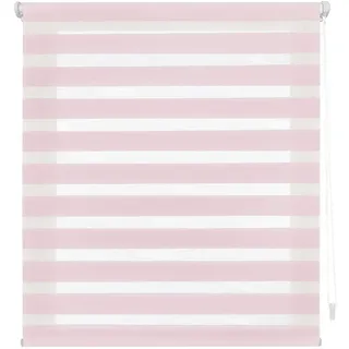 Decorblind Doppellagiges Rollo ohne Werkzeug und ohne Bohren, Maße Rollo: 120 x 180 cm Breite x Länge/Stoffmaß 117x175 cm - Tages- und Nachtrollo, Rosa, für Fenster