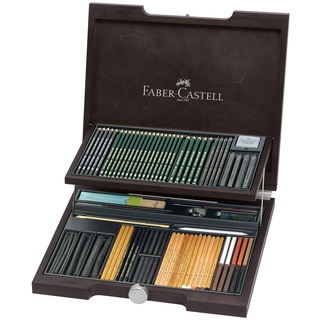 Faber-Castell Pitt Monochrome Holzkoffer, 86 Teile