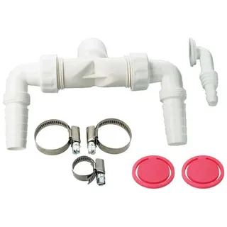 tecuro Waschgeräte Doppelanschluss Ø 32/40/50 mm, für Trockner und Waschmaschine - Robuster Kunststoff, einfache Installation