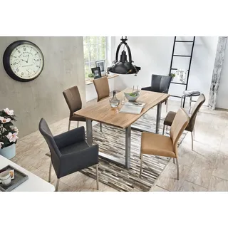 Esstisch SIT "Tops&Tables", beige (natur, silber, silber, natur), B:180cm H:78cm T:100cm, Tische, Esstisch