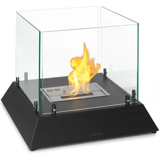Klarstein Tischkamin Indoor, Tragbarer Ethanol Tischkamin, Bioethanol Kamin mit 4-6H Brenndauer, 2,2kW Tischkamin Ethanol Innen, Geruchsneutrales & Rauchfreies Tischfeuer Indoor, 48x48x40cm - Schwarz