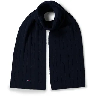 Tommy Hilfiger Strickschal "ESSENTIAL CABLE SCARF" Regular fit mit Zopfstrickmuster, dunkelblau