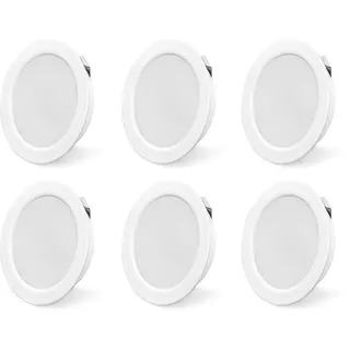 KYOTECH 6er Set LED Möbelleuchte 230V,3.5W LED IP44 G4 15mm Flache Möbel Einbaustrahler in Edelstahl gebürstet Optik,4000K Naturweiß,Küchenhaube Leuchte,Badleuchte Einbauspot