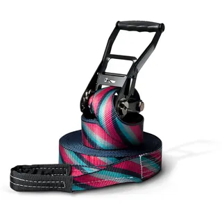 Secoroco Slackline Set 15 m Lines – Outdoor Balance Line mit Ratsche, Baumschutz & Tragebeutel, 5 cm breit