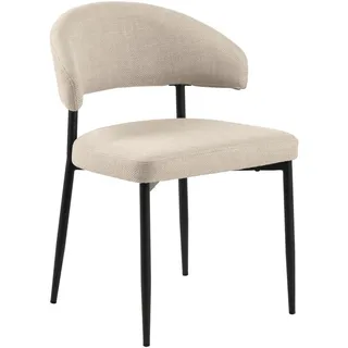 Mid.you Stuhl , Beige , Textil , rund , 56x77x55 cm , Esszimmer, Stühle, Polsterstühle