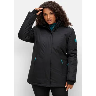 Skijacke SHEEGO, Damen, Gr. 46, schwarz, 100% Polyester, unifarben, Jacken Skijacke