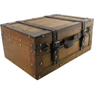 Qcwwy Vintage Holz-Koffer, Aufbewahrungsboxen mit sicherer Eleganz, fein gearbeiteter dekorativer Retro-Koffer, Geschenkkörbe für Hochzeiten, Babypartys oder