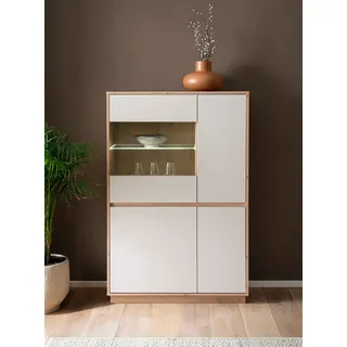 Vitrine HOME AFFAIRE "Sonora, moderne Glasvitrine, Stauraumelement, Schrank", kaschmir, eiche artisan, B:75cm H:144cm T:40cm, FSC-zertifizierter Holzwerkstoff, Schränke, Vitrine, filigrane Rahmenoptik, ausreichend Stauraum, vielseitig einsetzbar