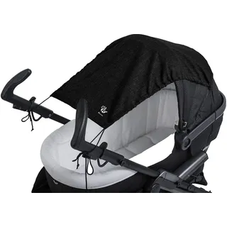 Altabebe (AL7011-34) Universal Sonnensegel mit UV Schutz 50+ für Kinderwagen Babywanne - reißfester Baby Sonnenschutz zum aufrollen - Farbe: melange schwarz