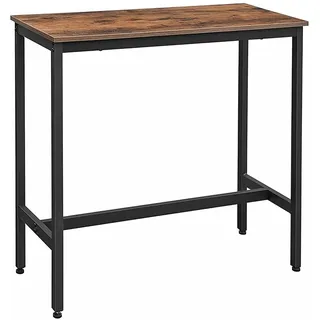 VASAGLE Bartisch rechteckig 100 x 40 x 90 cm Braun-Schwarz