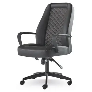 Bürostuhl Schwarz Drehsessel Modern Arbeitszimmer Mit Rollen Ledersessel
