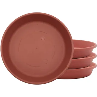 The HC Companies Blumentopf-Untersetzer, Kunststoff, Innen- und Außenbereich, traditionelles Design für Wasserablauf, langlebig und stilvoll, runde Pflanzschale (15,2 cm Ton, 4 Stück)