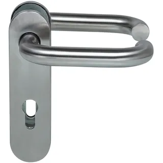 Hörmann Drückergarnitur D-110 Kurzschild PZ Gleitlager Edelstahl Silber