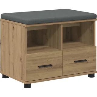 Flurbank mit Kissen mit Regal Artisan-Eiche 60 x 38 x 46 cm - Braun