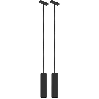 EGLO LED Hängelampe für Schienensystem Track Plus, Pendelleuchte dimmbar, Zubehör für Schienenleiste, Accessoire Lichtschiene Decke, Kunststoff in Schwarz, warmweiß - kaltweiß (Packung mit 2)