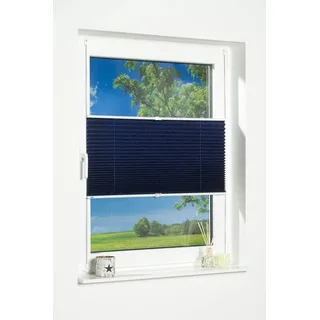 K-Home Klemmfix-Plissee Palma Blau 30 x 130 cm (B x L) Lichtschutz +++ Moderne Crushed Optik +++